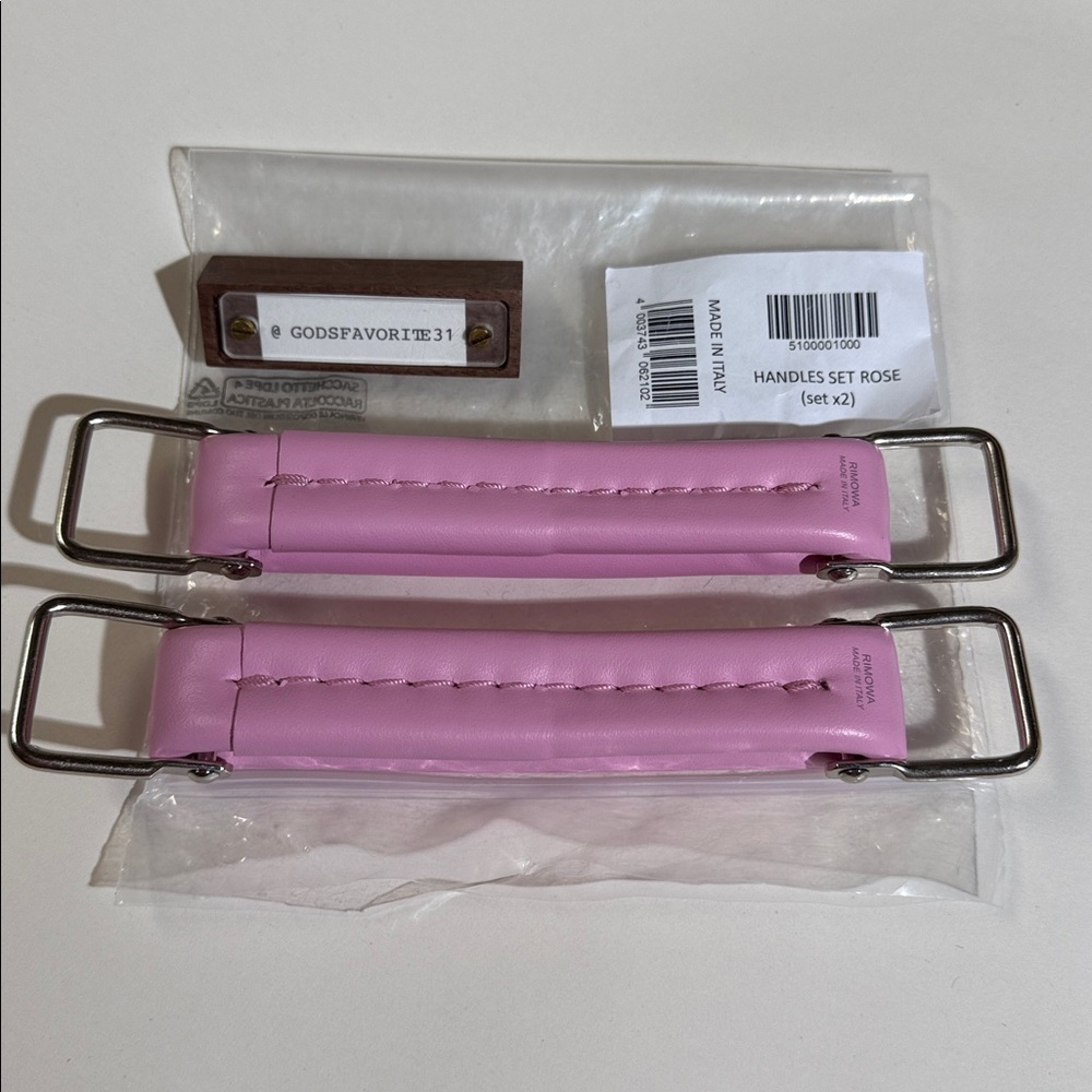 Rimowa Leather Handles Set Rose Pink